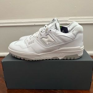 New Balance Classic White 550’s; Men’s 9.5, Women’s 11